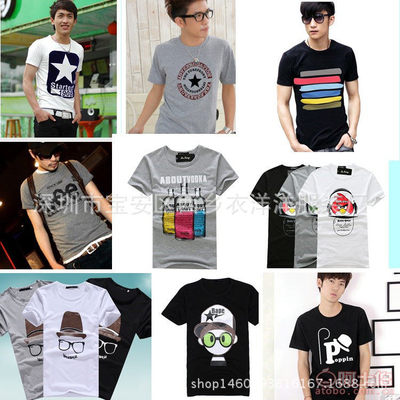 【廠家男裝庫存清倉地攤男士短袖T恤時尚韓版印花棉質(zhì)男式T恤L199】深圳市寶安區(qū)西鄉(xiāng)衣洋洋服裝廠 - 產(chǎn)品庫
